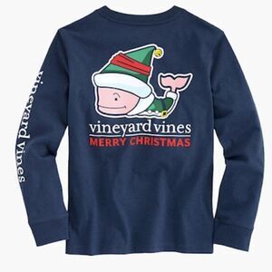 Vineyard Vines Elf Christmas Whale Long Sleeve T Shirt